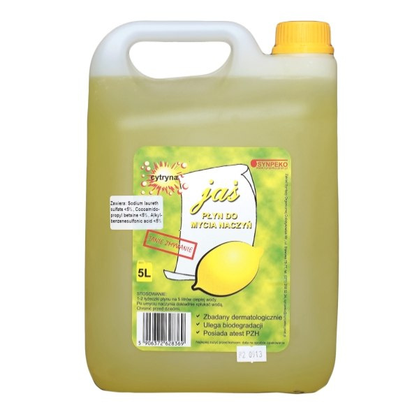 Płyn do mycia naczyń cytrynowy JAŚ 5 l Płyn do mycia naczyń cytrynowy JAŚ 5 l